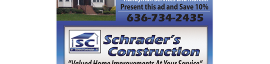 1/4 Page Ad – Schrader’s Construction